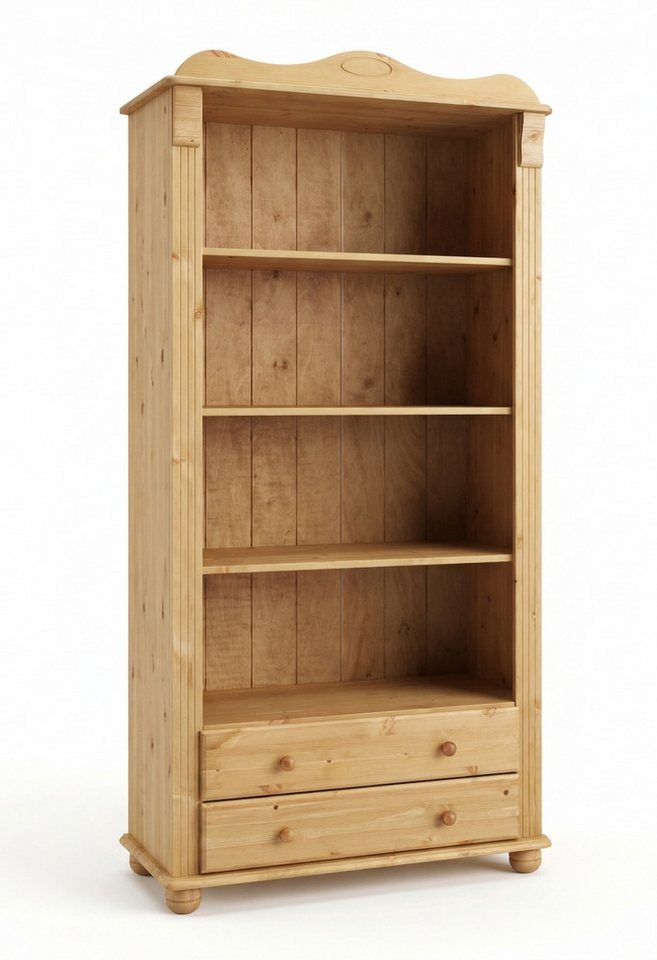 OTTO home Bücherregal Adele, Standregal, Regal, aus massiver Kiefer, Breite 92 cm, mit 2 Schubladen, FSC® Bild 5
