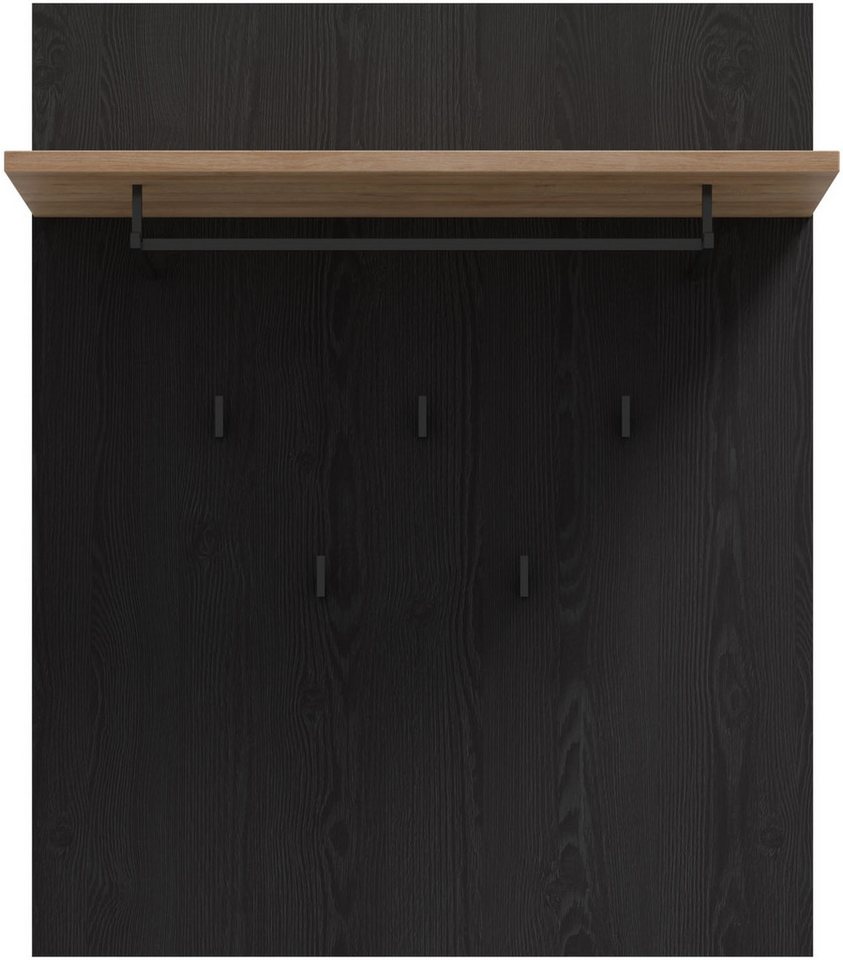 FORTE Garderobenpaneel Bohol Paneel 5 Haken, Kleiderstange, Ablageboden, B/H/T 86,5/1056/30 cm Bild 3