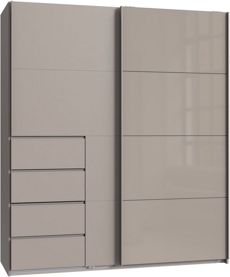 Wimex Schwebetürenschrank Bali in den Breiten 180cm, 225cm & 270cm, Schrank mit Glaselement Kleiderschrank erhältlich in den Farben, grafit und saharagrau Bild 2