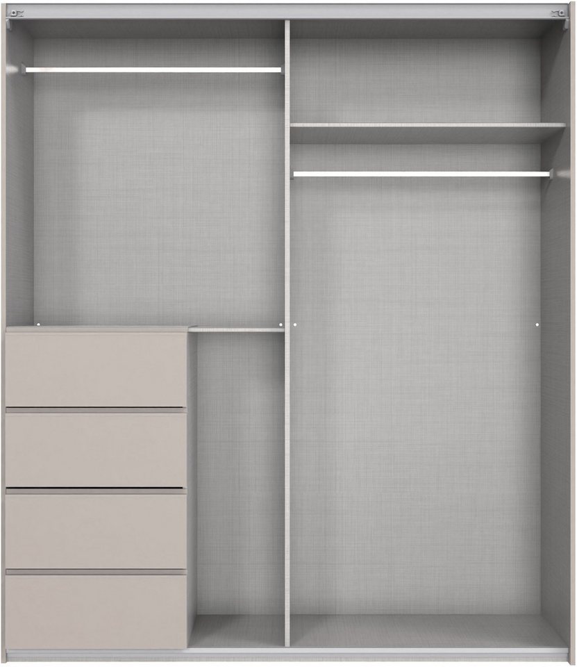 Wimex Schwebetürenschrank Bali in den Breiten 180cm, 225cm & 270cm, Schrank mit Glaselement Kleiderschrank erhältlich in den Farben, grafit und saharagrau Bild 5