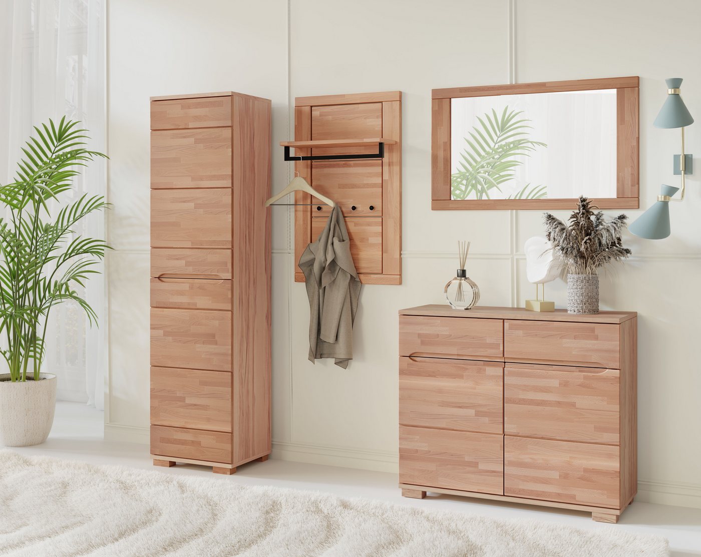 Home affaire Garderobenpaneel VETRO 4 Kleiderhaken & 1 Kleiderstange,Stillvoll,praktisch, Flur,Diele, B/T/H: 60/20/95,7cm Massivholz Garderobenpaneel,Flurgarderobe,1Ablage Bild 3