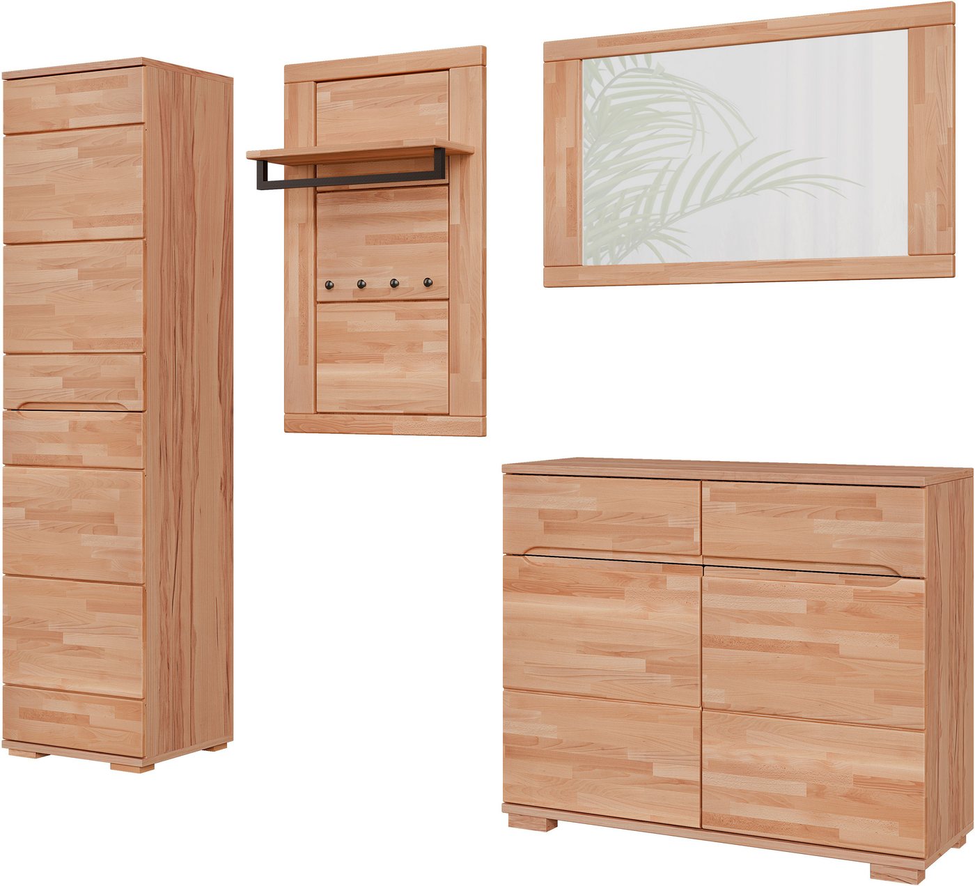 Home affaire Garderobenpaneel VETRO 4 Kleiderhaken & 1 Kleiderstange,Stillvoll,praktisch, Flur,Diele, B/T/H: 60/20/95,7cm Massivholz Garderobenpaneel,Flurgarderobe,1Ablage Bild 5