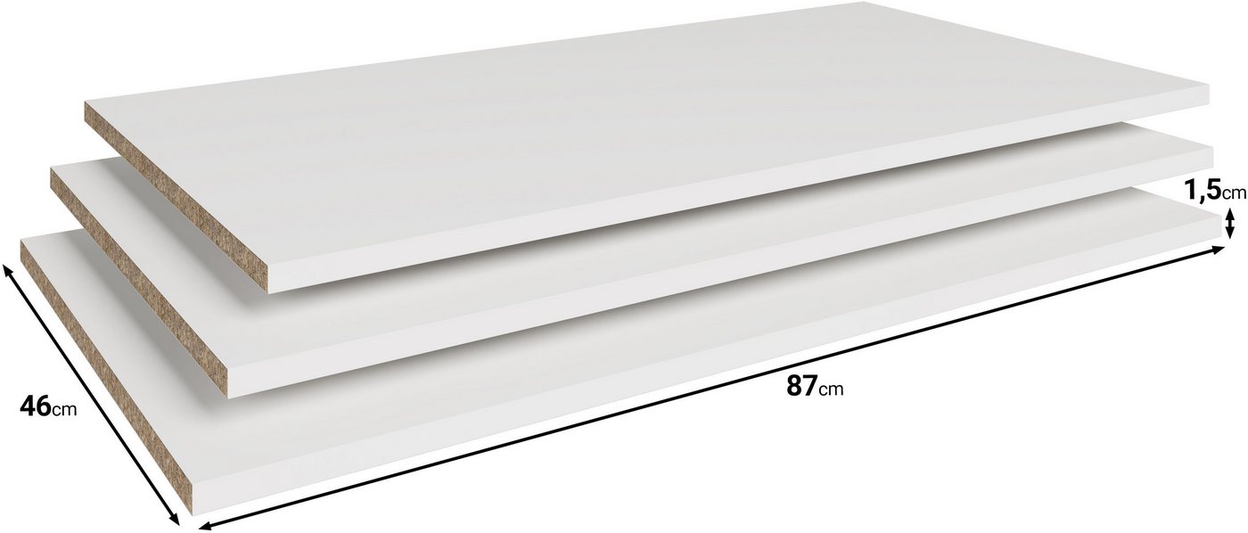 Home affaire Einlegeboden Spirit – perfekte Stauraum-Erweiterung für deinen Kleiderschrank (3 St), Passendes Set für Kleiderschränke der Serie Spirit, 87 × 46 cm Bild 3