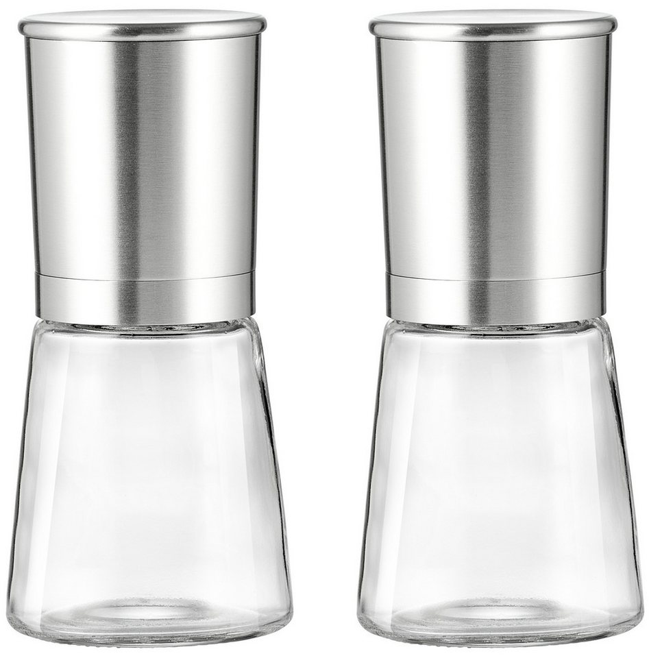 Ritzenhoff & Breker Gewürzmühle Basic manuell, (2 Stück), Keramik-Mahlwerk mit Einstellrad