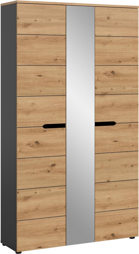 Home affaire Garderobenschrank REHAT, TOPSELLER!, Breite 105cm, mit Spiegeltür, viel Stauraum (Platz für ca. 23 Paar Schuhe) Garderobe, Flurschrank, Dielenschrank, Kleiderschrank, Garderobenmöbel Bild 3