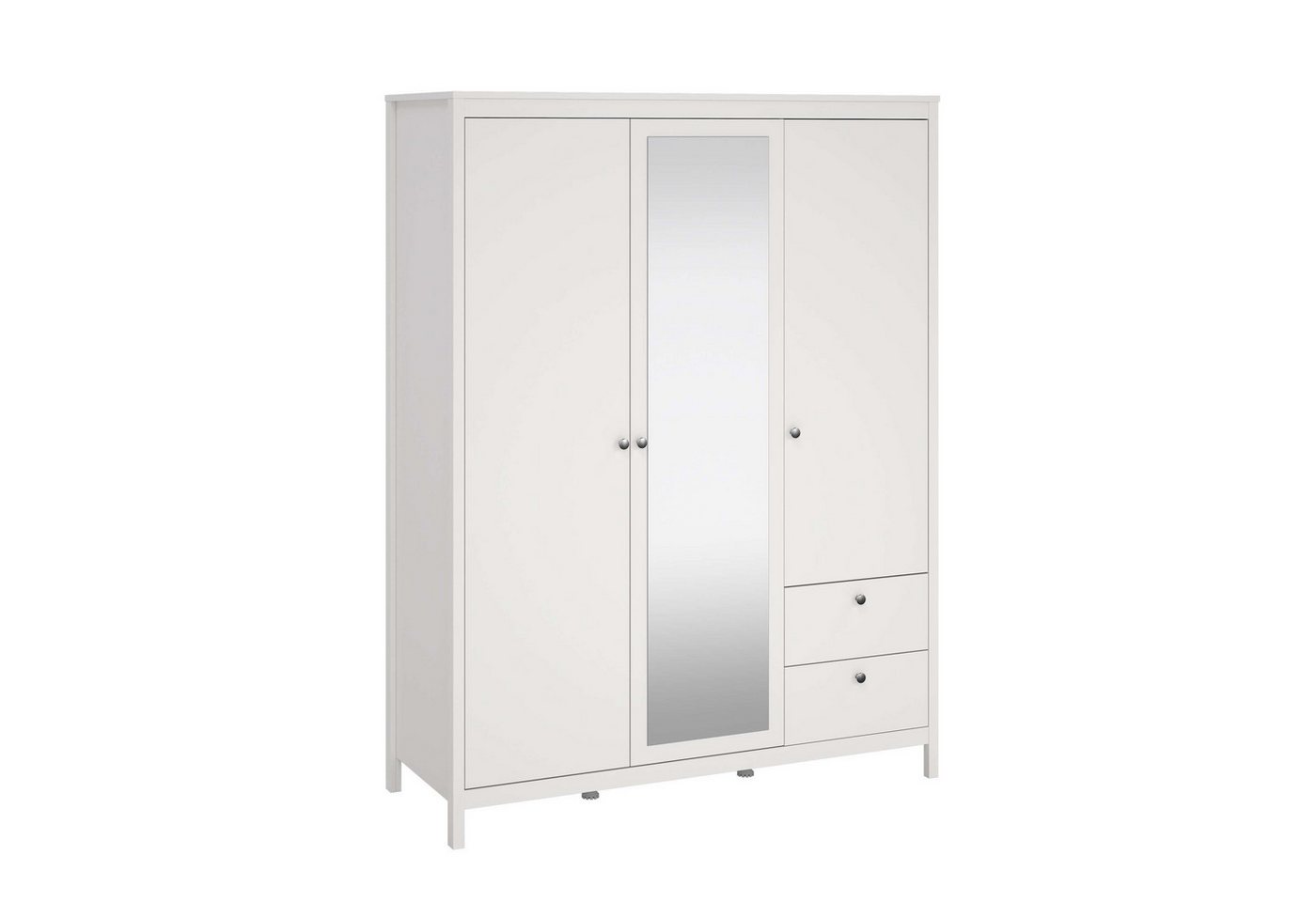 Home affaire Drehtürenschrank Madrid, Schrank, Kleiderschrank Skandinavisches Design, Wahlweise Leder- oder Metallgriffe, Spiegel Bild 2
