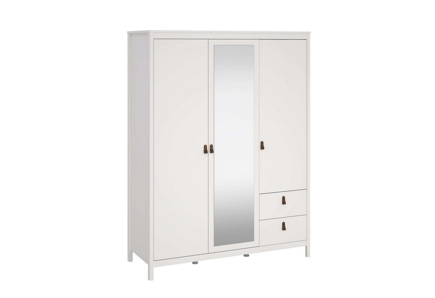 Home affaire Drehtürenschrank Madrid, Schrank, Kleiderschrank Skandinavisches Design, Wahlweise Leder- oder Metallgriffe, Spiegel Bild 5