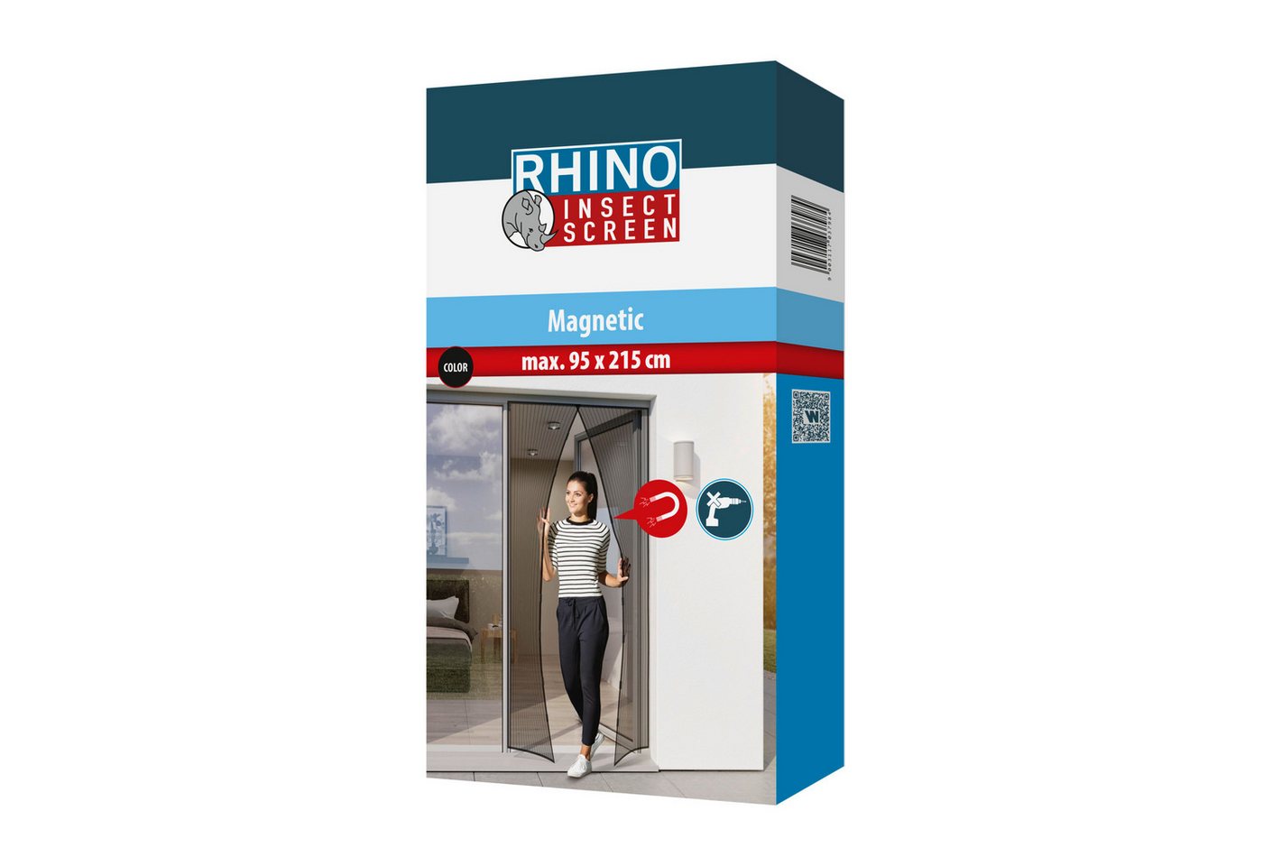 Windhager Insektenschutz-Vorhang RHINO IS, Türvorhang mit Magnetverschluss für Balkon- und Terrassetür, Fliegengitter-Vorhang Magnet, Gewebe 95 x 215 cm, anthrazit Bild 4