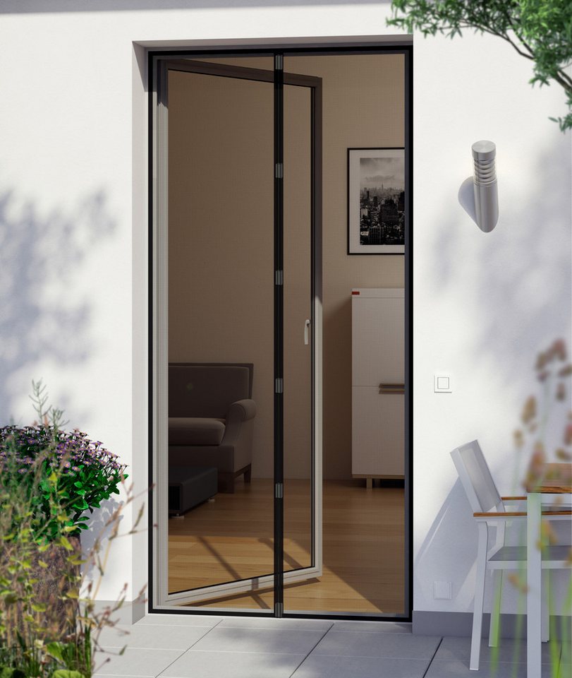 Windhager Insektenschutz-Vorhang RHINO IS, Türvorhang mit Magnetverschluss für Balkon- und Terrassetür, Fliegengitter-Vorhang Magnet, Gewebe 95 x 215 cm, anthrazit Bild 5