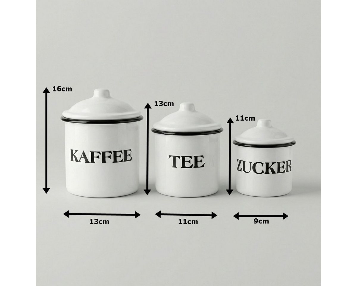 Ambiente Haus Küchenorganizer-Set Emailliert - Tee, Kaffee, Zucker, (Set, 3-tlg) Bild 2