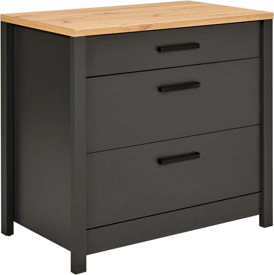 Inter Link Unterschrank Pienza, Küchenschrank, Kochfeldschrank, HPL-Arbeitsplatte, Hitzeschutz (1-St) Für 60/90-cm Kochfeld, Softclose, Füße höhenverstellbar, 100x60x92 cm Bild 4