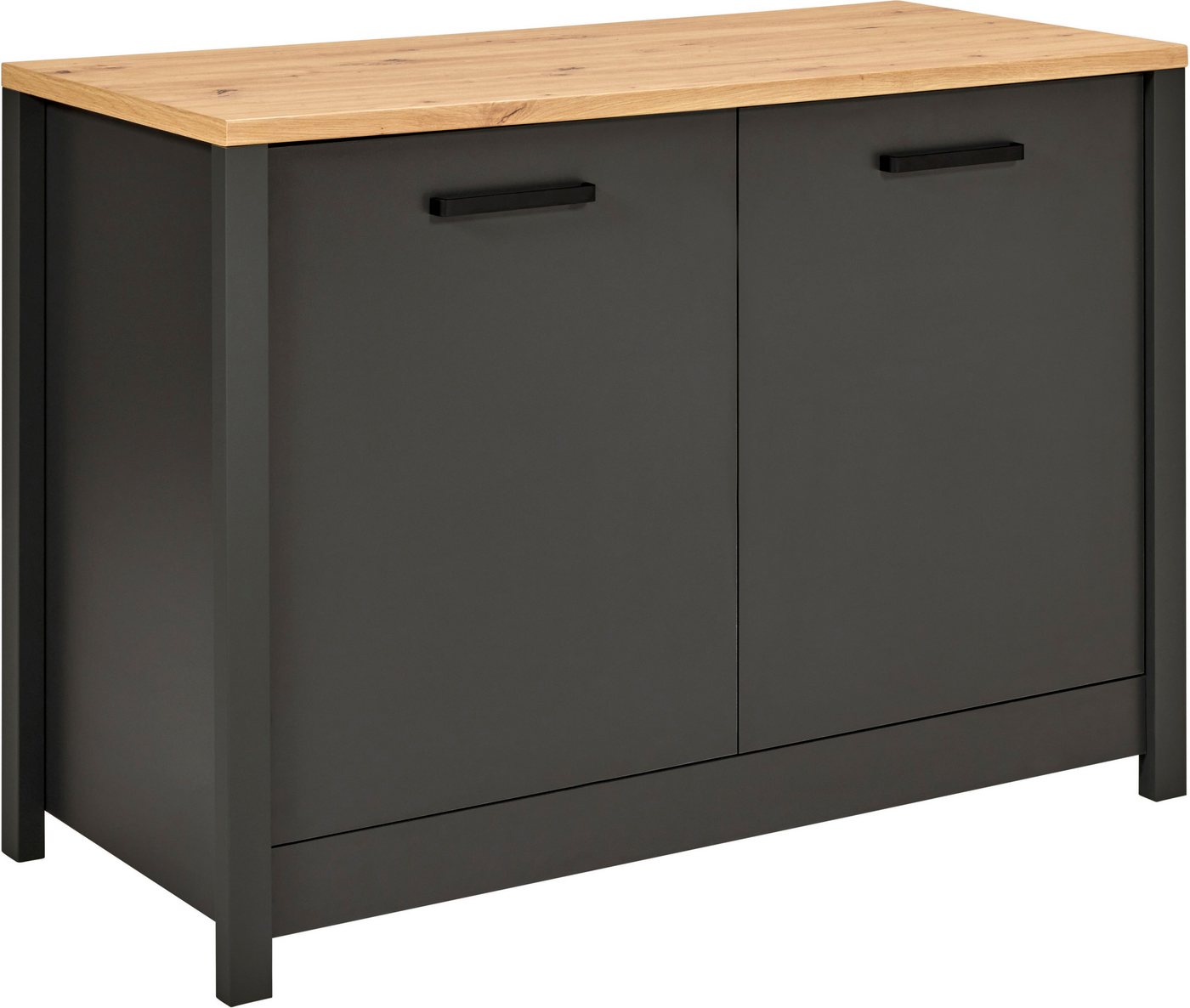 Inter Link Spülenschrank Pienza, Küchenschrank, Spülenunterschrank, HPL-Arbeitsplatte (1-St) Für Spüle & Spülmaschine, Soft-Close, Füße höhenverstellbar, 130x60x92