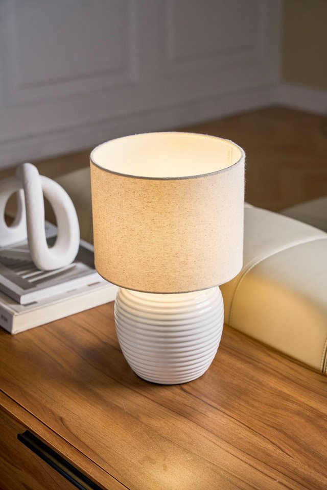 Pauleen Tischleuchte Lovely Charm max.20W E14 Beige/Creme 230V Stoff/Keramik, Ein-/Ausschalter, ohne Leuchtmittel, IP20 Bild 5