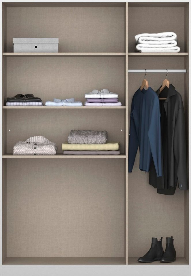 rauch Drehtürenschrank Kleiderschrank Schrank Garderobe Garderobenschrank HOMBURG mit Spiegel, oberer Schubkasten mit Einteilung MADE IN GERMANY Bild 4