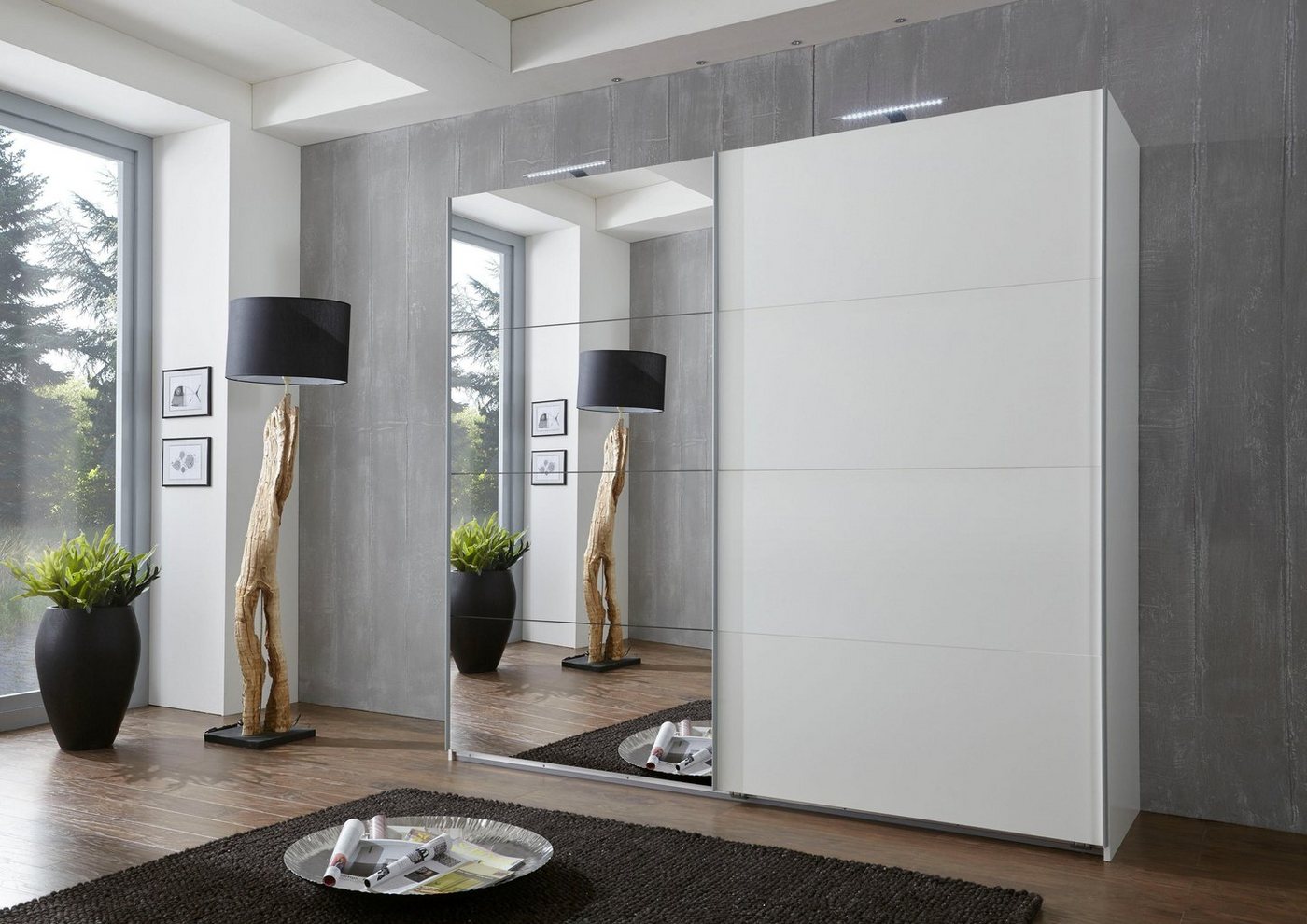 Wimex Schwebetürenschrank Ernie Kleiderschrank mit Spiegel, Made in Germany (Wähle aus verschiedenen Größen deinen perfekten Stauraum) Schlafzimmerschrank in verschiedenen Breiten