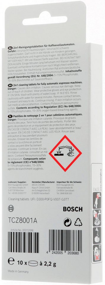 BOSCH TCZ8001A Reinigungstabletten (für Bosch Kaffeevollautomaten)