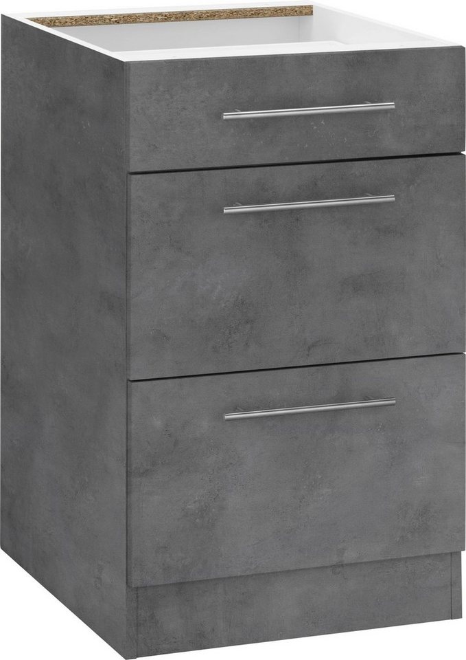 wiho Küchen Unterschrank Cali 50 cm breit, mit 2 großen Auszügen ohne Arbeitsplatte Bild 4