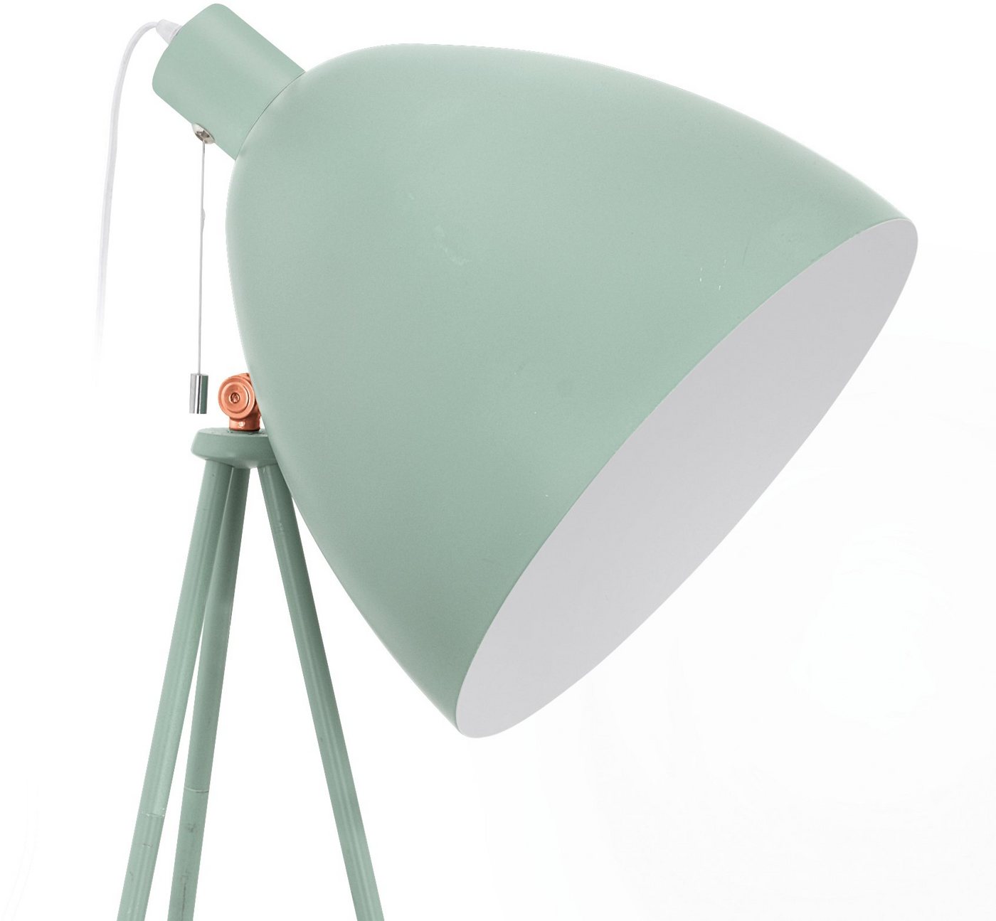EGLO Stehlampe DUNDEE, ohne Leuchtmittel, Vintage Stehleuchte, Standleuchte Stahl, mintgrün, E27, Zugschalter