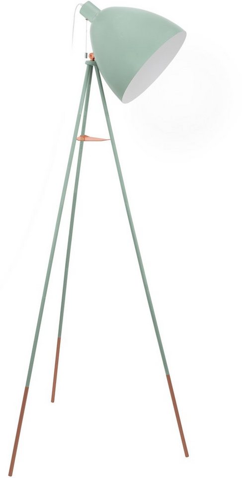 EGLO Stehlampe DUNDEE, ohne Leuchtmittel, Vintage Stehleuchte, Standleuchte Stahl, mintgrün, E27, Zugschalter Bild 5
