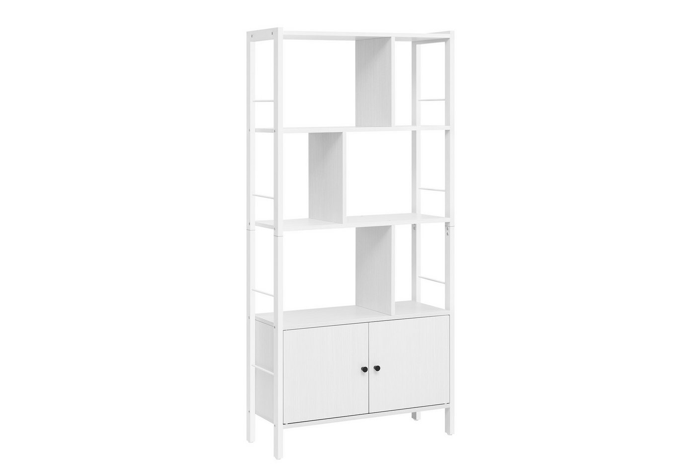VASAGLE Bücherregal geräumiger Bücherschrank mit 4 offenen Ebenen, freistehendes Regal mit Stahlgestell für Wohnzimmer, Küche und Büro