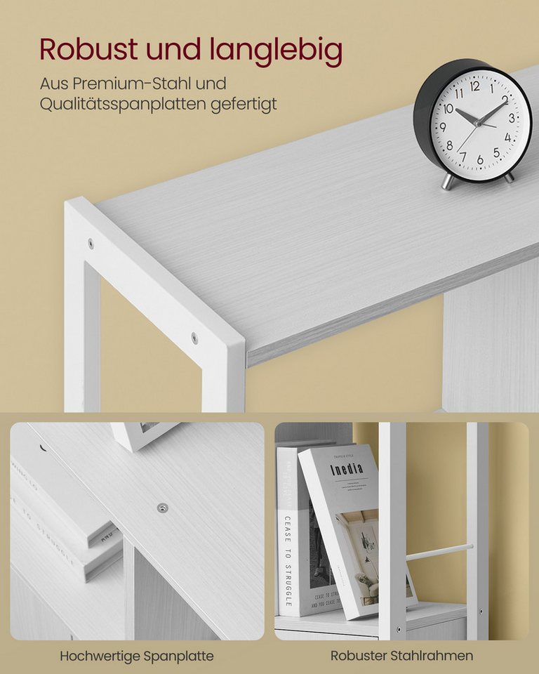 VASAGLE Bücherregal geräumiger Bücherschrank mit 4 offenen Ebenen, freistehendes Regal mit Stahlgestell für Wohnzimmer, Küche und Büro Bild 3