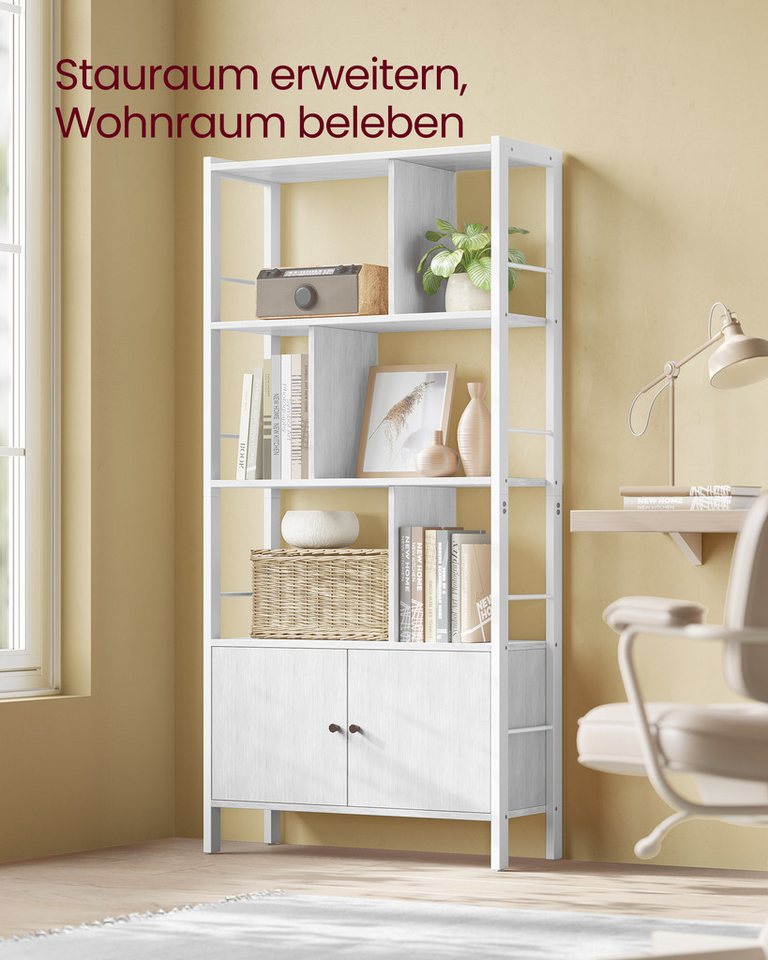 VASAGLE Bücherregal geräumiger Bücherschrank mit 4 offenen Ebenen, freistehendes Regal mit Stahlgestell für Wohnzimmer, Küche und Büro Bild 5