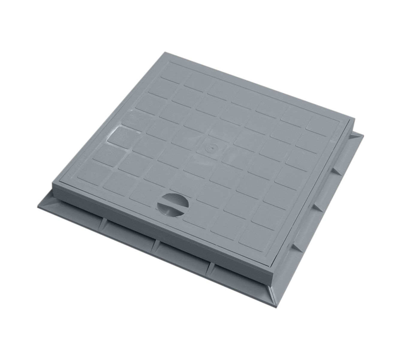 Marley Deutschland GmbH Erdschacht Schachtdeckel Kunststoff mit Rahmen 300x300mm, 30x30x4 cm, 2-St., stabil, begehbar, laugen- und säurebeständig Bild 3
