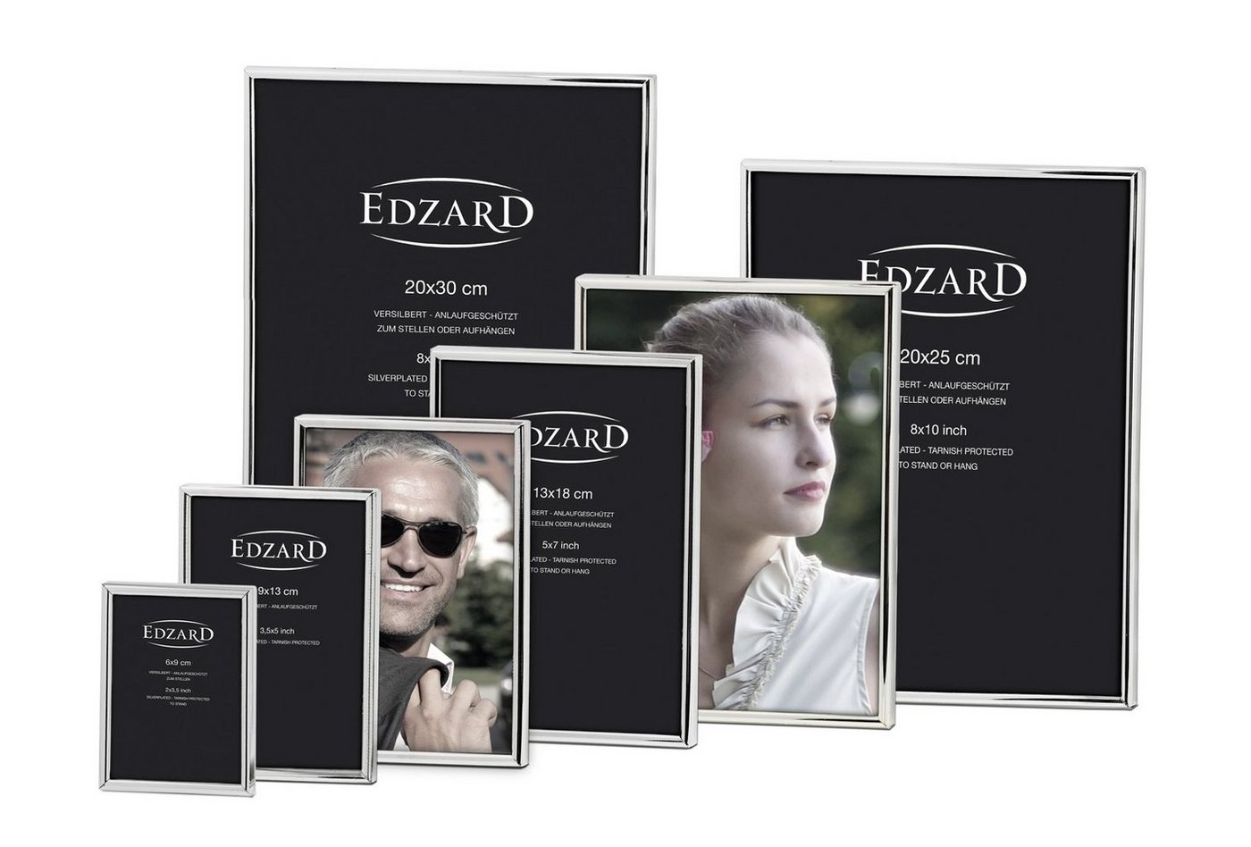 EDZARD Bilderrahmen Genua, versilbert und anlaufgeschützt, für 15x20 cm Bilder - Fotorahmen Bild 2