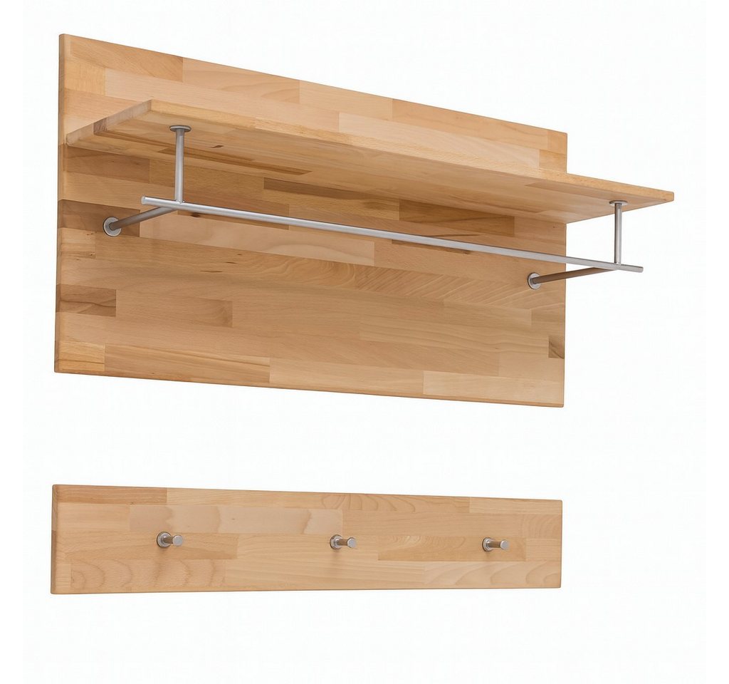 bv-vertrieb Garderobenpaneel Garderobenpaneel mit Hutablage Garderobe Flurgarderobe Wildeiche #4057
