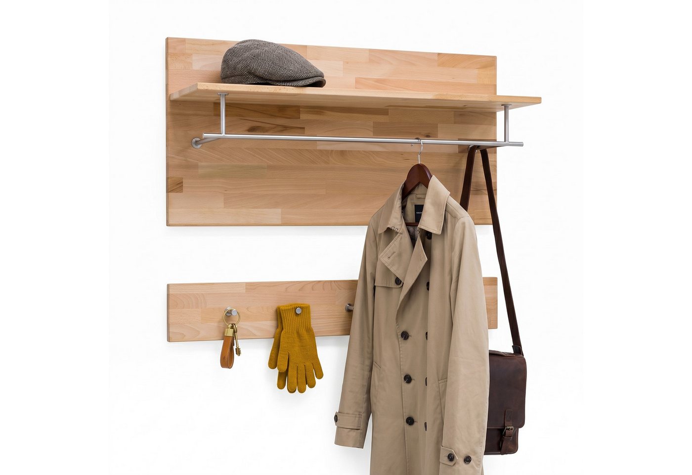 bv-vertrieb Garderobenpaneel Garderobenpaneel mit Hutablage Garderobe Flurgarderobe Wildeiche #4057 Bild 2
