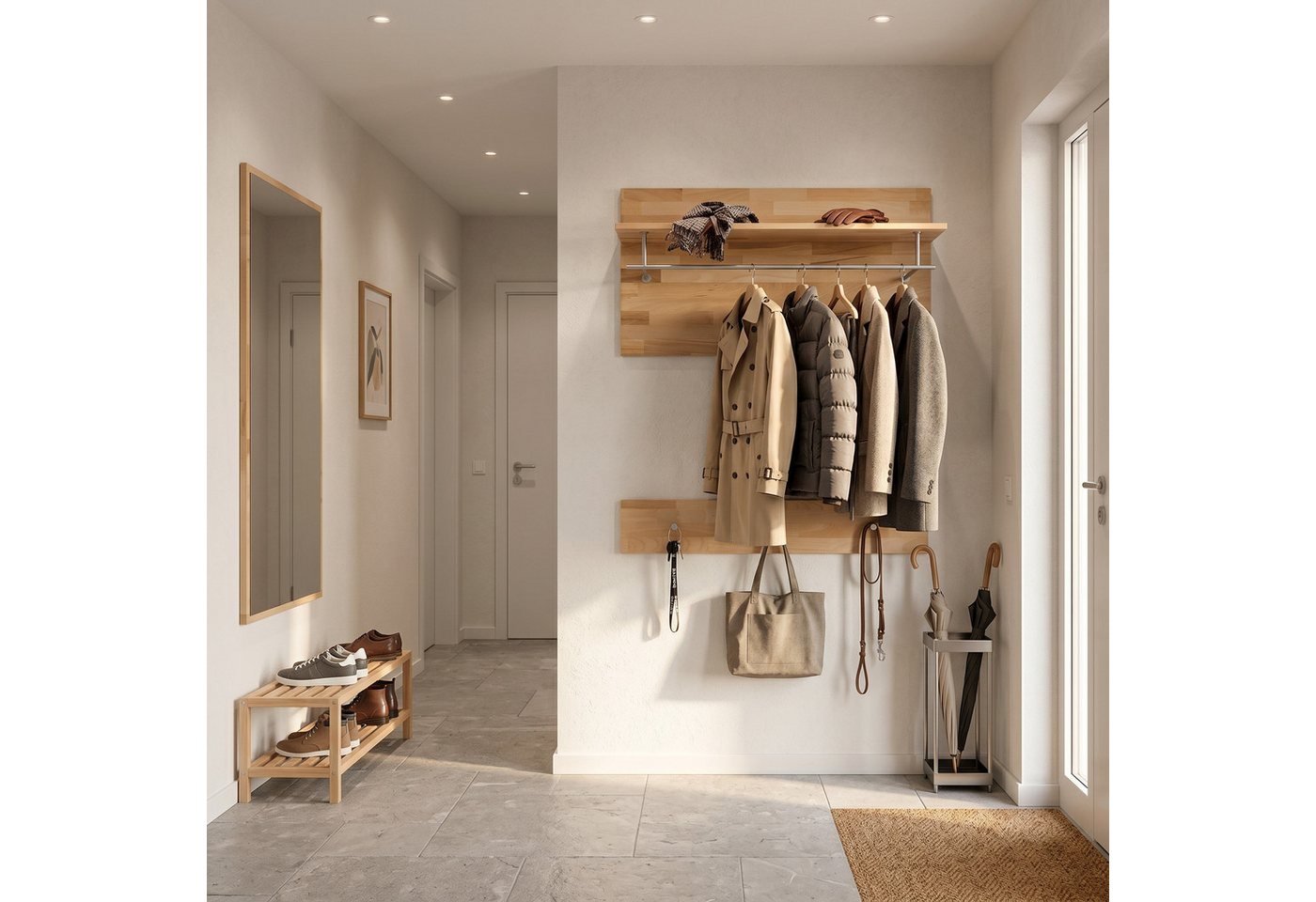 bv-vertrieb Garderobenpaneel Garderobenpaneel mit Hutablage Garderobe Flurgarderobe Wildeiche #4057 Bild 4