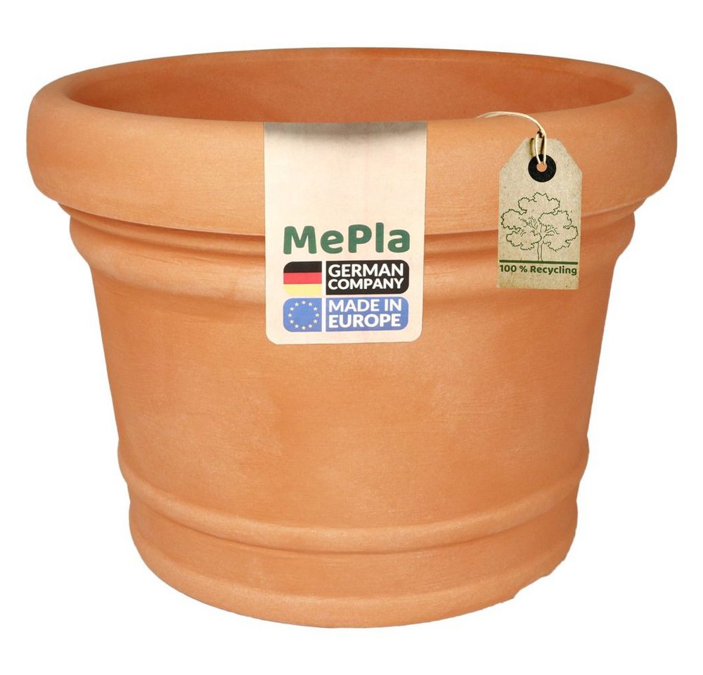 Heimwerkercenter Blumentopf MePla Blumentopf Pflanzkübel Monza ø35 cm, Terra, frostfester Kunstoff