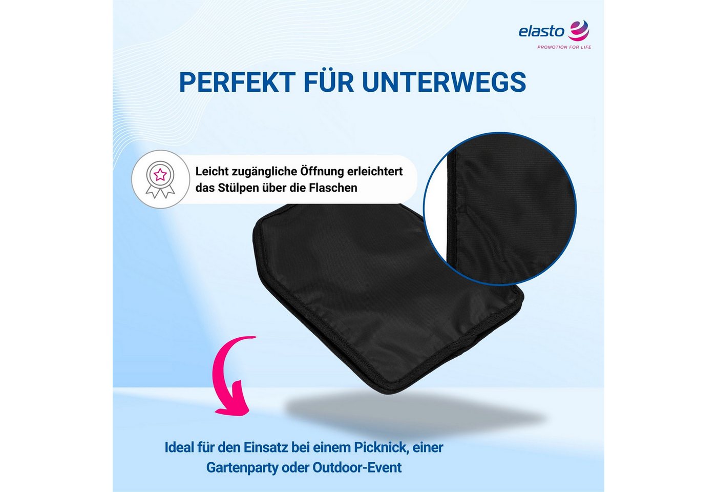 elasto Kühlakku 4er Set Kühlmanschette STYLE Flaschenkühler für Wein, Sekt und Bier Bild 2