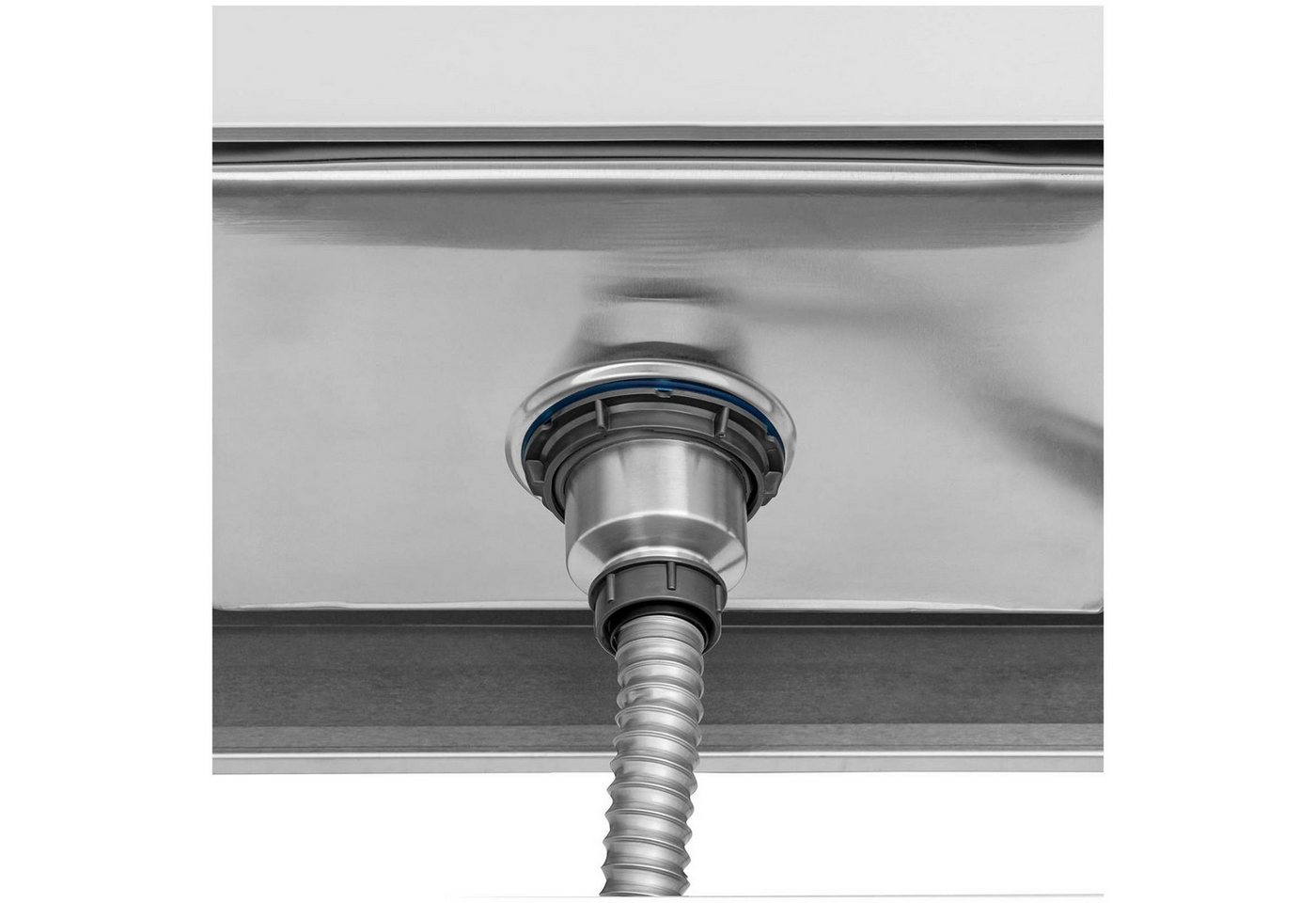 Royal Catering Edelstahlspüle Spültisch 140 x 60 cm 2 Becken je 40x40x25cm Aufkantung Ablage Gastro, 60/140 cm, verschiedene Größen Bild 2