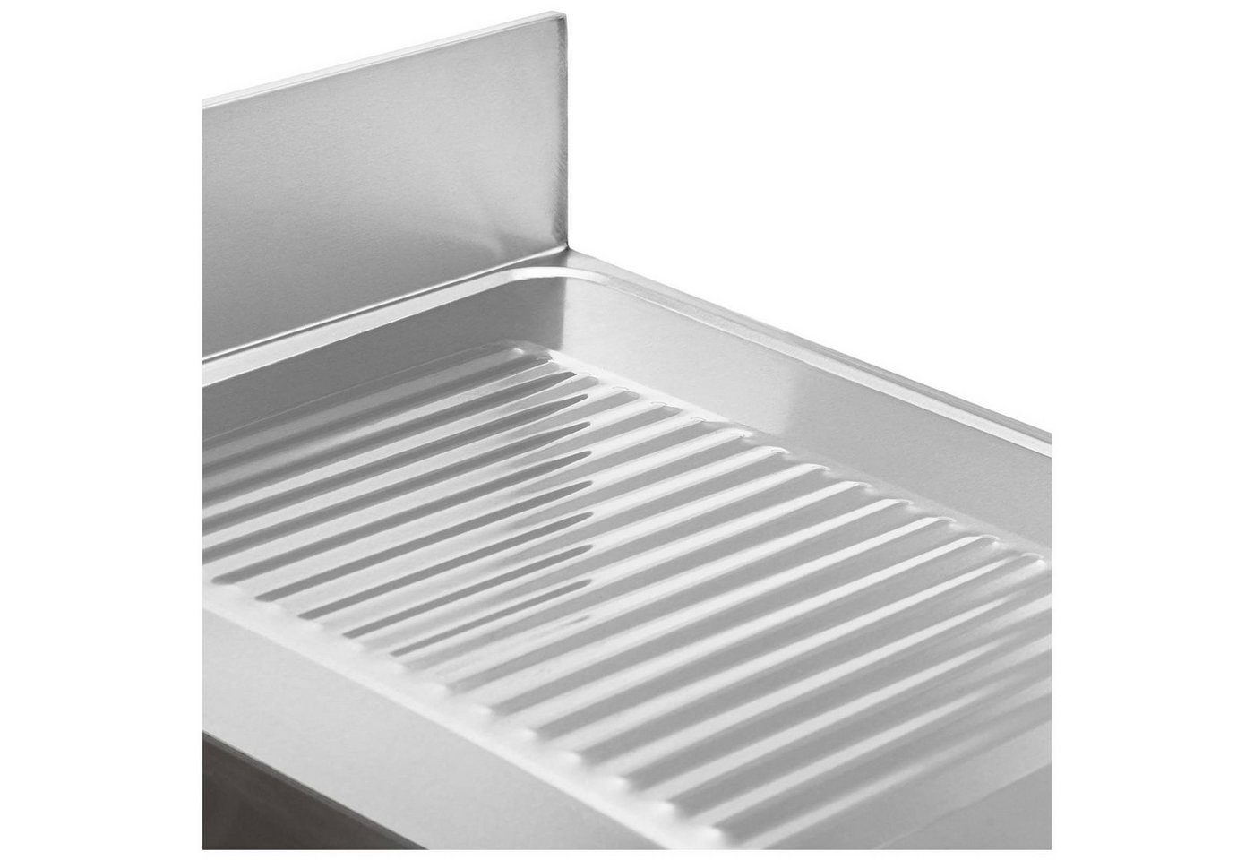 Royal Catering Edelstahlspüle Spültisch 140 x 60 cm 2 Becken je 40x40x25cm Aufkantung Ablage Gastro, 60/140 cm, verschiedene Größen Bild 5