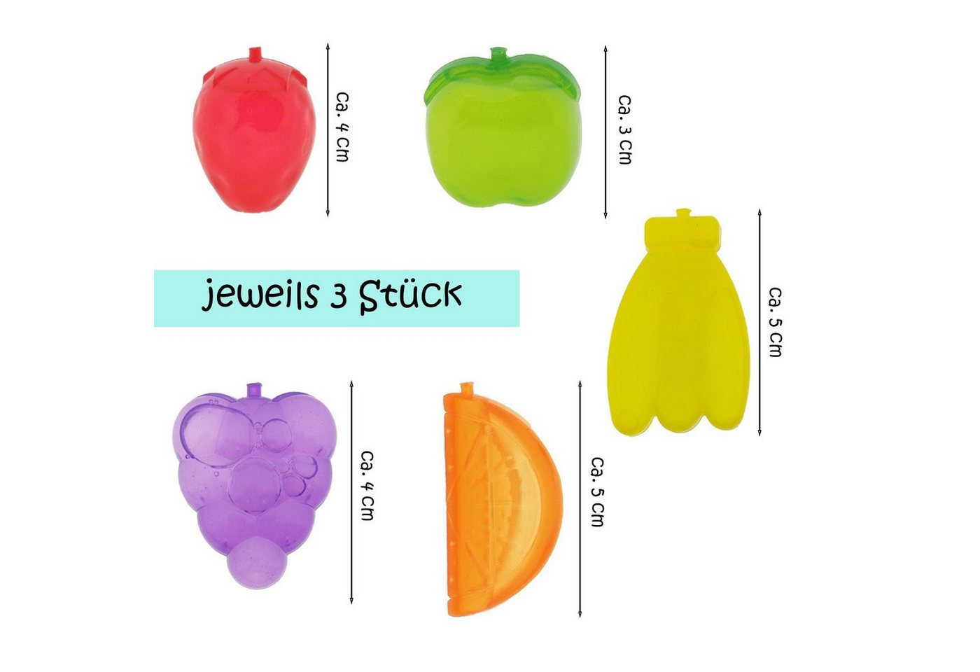 varivendo Eiswürfelform 60 Stück Dauereiswürfel Kunststoff Früchte Bunt Wiederverwendbar, (Set 1-tlg), Dauereiswürfel Eiswürfel wiederverwendbar Kunsstoff Kunststoffeiswürfe Bild 2