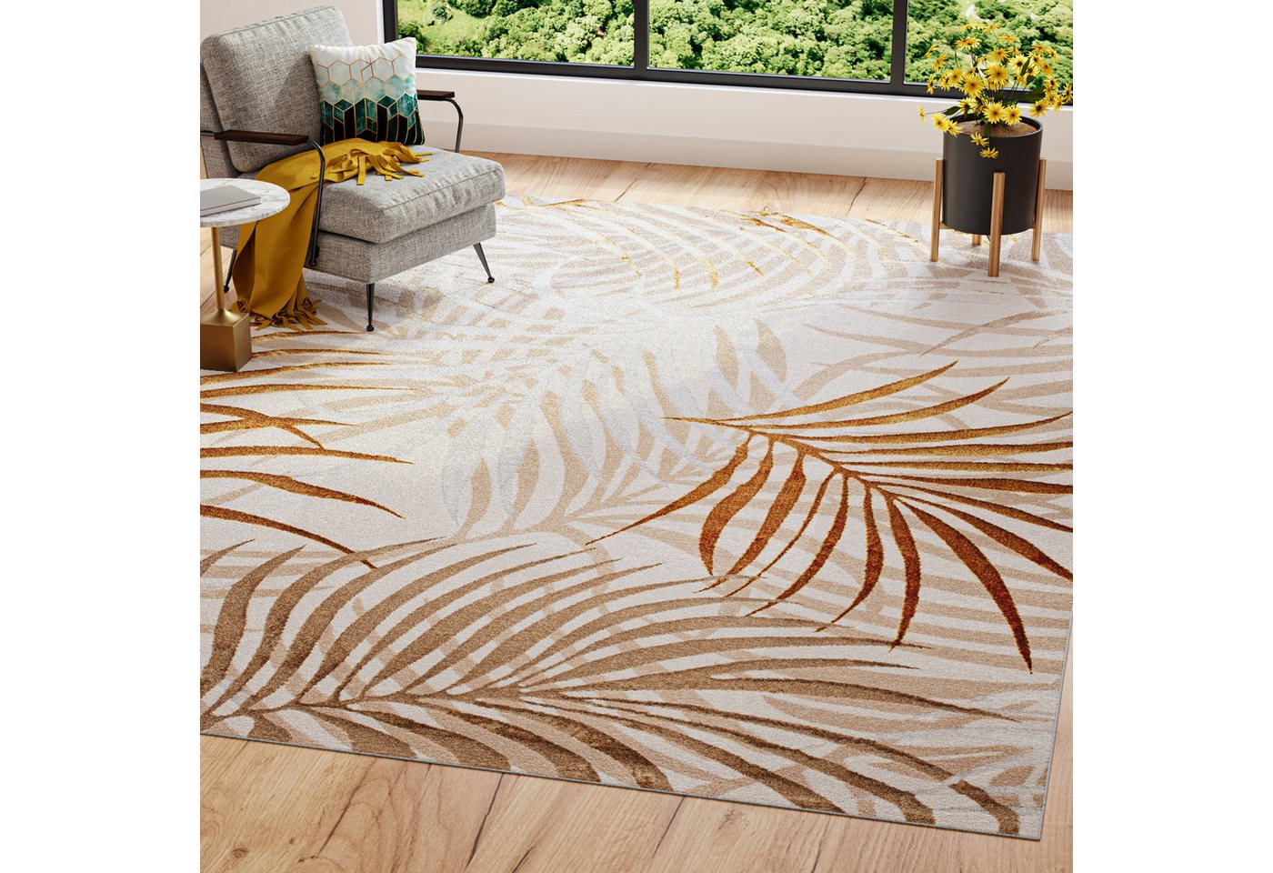 Tapiso Designteppich GOLDEN, rechteckig, Höhe: 8 mm, Wohnzimmer, Schlafzimmer, modern Design Bild 4