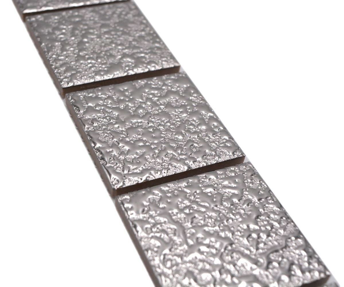 Mosani Fliesen-Bordüre Mosaik Borde Bordüre Silber Struktur Bild 2