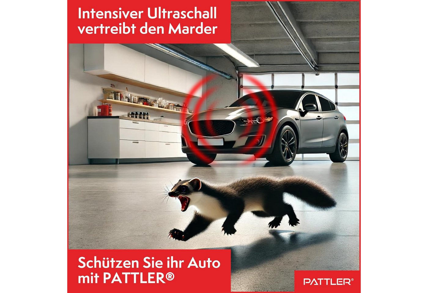 Pattler Ultraschall-Tierabwehr Marderschreck Auto Anschluss an 12V Autobatterie, Sofortiger & Langfristiger Marderschutz für Auto im Motorraum 2-tlg., Effektive Marderabwehr für Auto - mit Ultraschall Bild 5