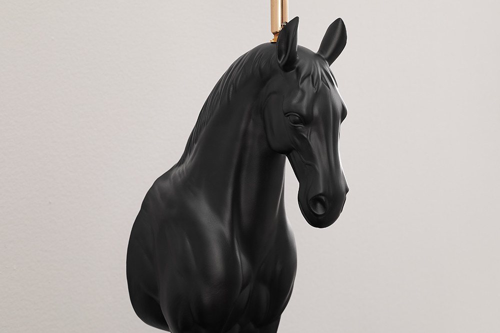 riess-ambiente Tischleuchte BLACK BEAUTY 75cm schwarz gold · Tischleuchte mit Pferde-Kopf, keine besonderen Funktionen, ohne Leuchtmittel, Skulptur · Dekoration · mit Lampenschirm · Wohnzimmer · Design Bild 4