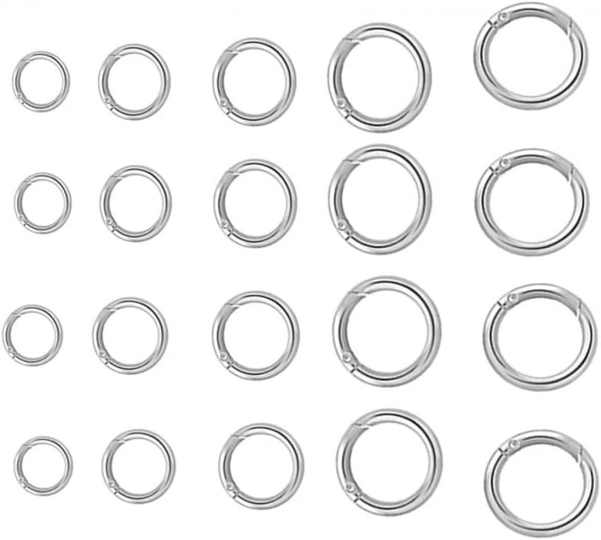 FELIXLEO Karabiner Runde KarabinerHaken aus Edelstahl in Silber für DIY Basteln, (20 St) Bild 4