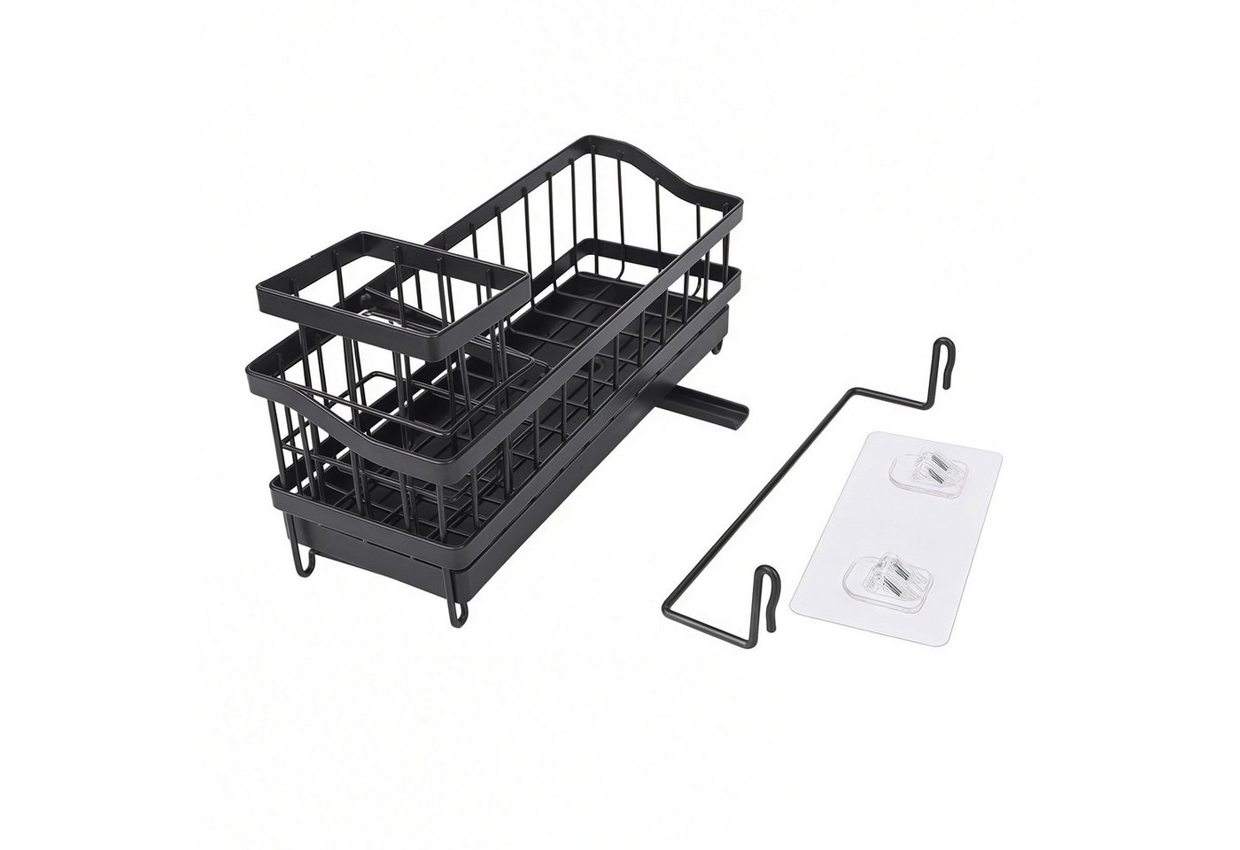 GLIESE Küchenorganizer-Set Spülen-Organizer Automatische Entwässerung für Küche, für Spüle, Arbeitsplatte, Badezimmer, Waschraum, Küche, 24,5x9x13 cm Bild 2