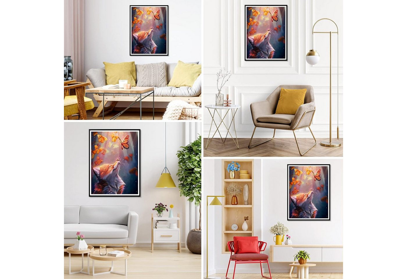 KAYLJIE Malen nach Zahlen Diamond Painting Bild 30x40cm 5D Fuchs mit Schmetterling (Komplettset für 5D Diamond Painting inklusive Leinwand, Diamanten und Werkzeugen, Diamond Painting Set mit Zubehör für DIY-Kreativität und Entspannung), 5D Diamond Painting mit präziser Klebeschicht & Zubehör