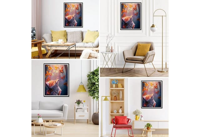 KAYLJIE Malen nach Zahlen Diamond Painting Bild 30x40cm 5D Fuchs mit Schmetterling (Komplettset für 5D Diamond Painting inklusive Leinwand, Diamanten und Werkzeugen, Diamond Painting Set mit Zubehör für DIY-Kreativität und Entspannung), 5D Diamond Painting mit präziser Klebeschicht & Zubehör
