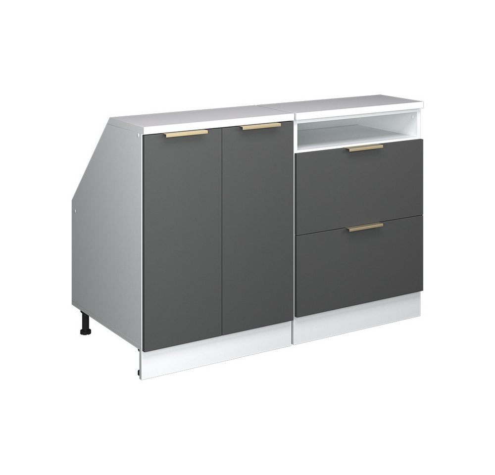 Vicco Kommode Rion, Anthrazit-Gold/Weiß, 120 cm 2er Set Schrankkorpuss 60 cm Tiefe (2 St) Bild 3