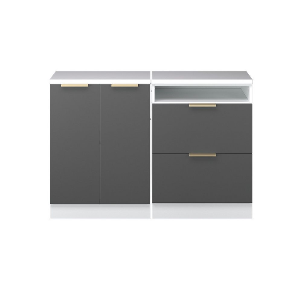 Vicco Kommode Rion, Anthrazit-Gold/Weiß, 120 cm 2er Set Schrankkorpuss 60 cm Tiefe (2 St) Bild 5