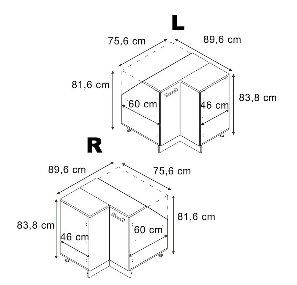 Vicco Kommode Rion, Goldkraft Eiche/Weiß, 75.6 x 81.6 cm mit 1 Tür, Schrankkorp... (1 St) Bild 3