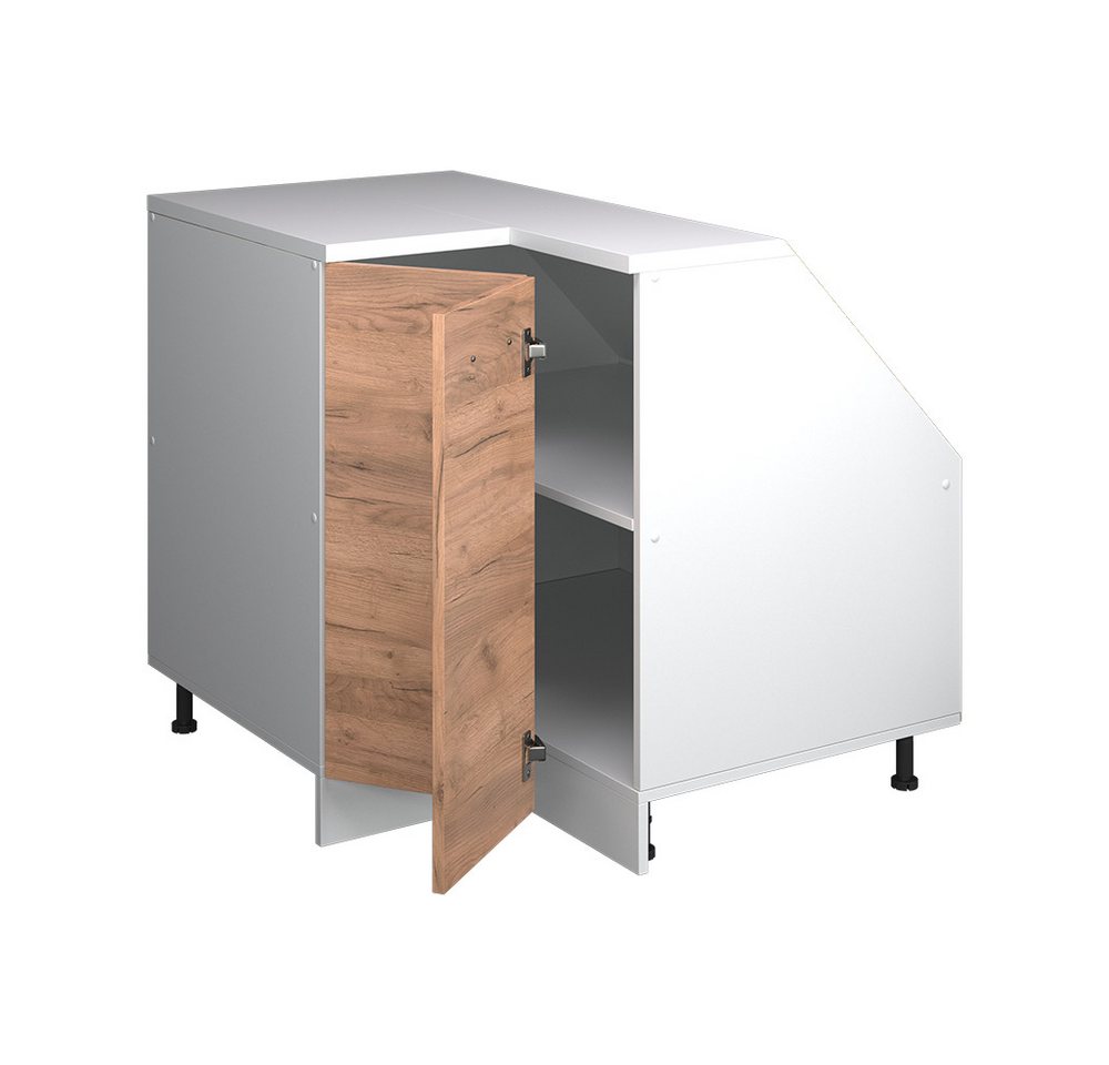 Vicco Kommode Rion, Goldkraft Eiche/Weiß, 75.6 x 81.6 cm mit 1 Tür, Schrankkorp... (1 St) Bild 4