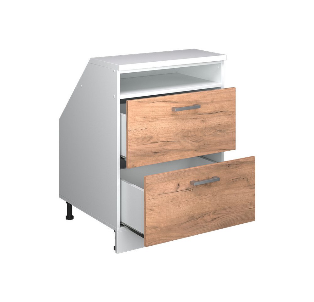 Vicco Kommode Rion, Goldkraft Eiche/Weiß, 60 x 81.6 cm mit 2 Schubladen, Schrank... (1 St) Bild 2