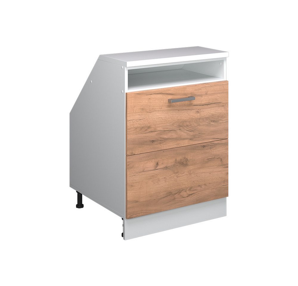 Vicco Kommode Rion, Goldkraft Eiche/Weiß, 60 x 81.6 cm mit 2 Schubladen, Schrank... (1 St) Bild 3